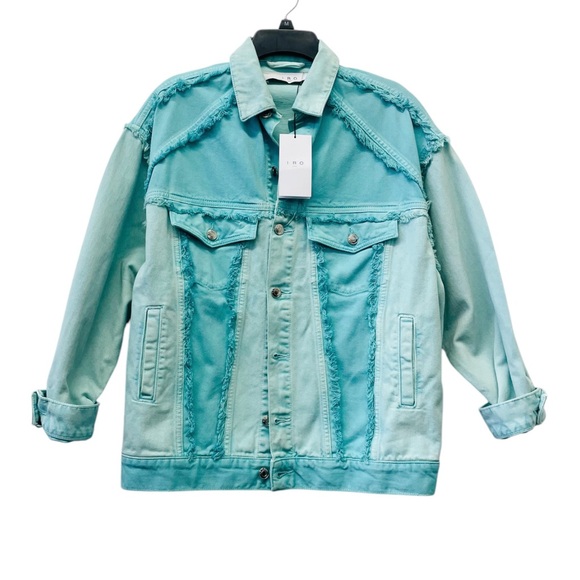 NWT IRO Argent Laced Denim Jacket in Mixed Sky size 36 (small) - Picture 1 of 8